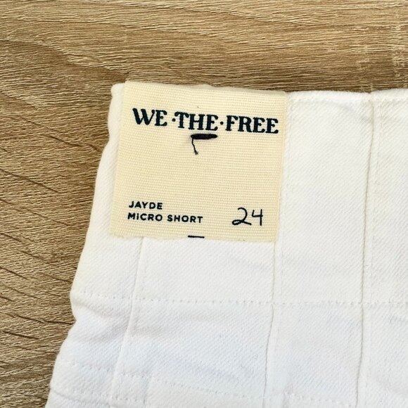 NWT Free People Jayde High Rise Denim Jean Shorts We The Free Pure White 24 - Picture 3 of 10
